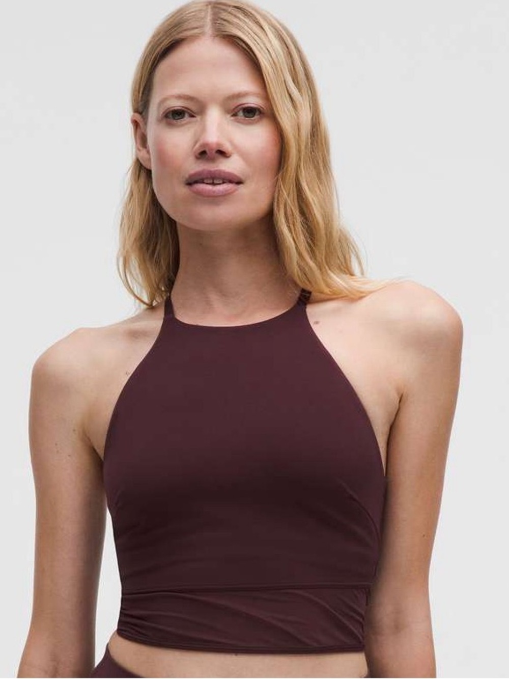 Lululemon Nulu High-Neck Mesh-Hem Tank Top *Light Support, B/C Cup - GN Plum